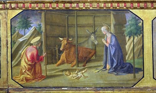 PMEFGJDPE Berühmte Gemälde Poster Kunstdrucke Porträts Wandkunst das Krippendetail der Predella von der thronenden Dame und dem Kind von Francesco Di Stefano Pesellino für Heimtextilien 60x90cm PMEFGJDPE Berühmte Gemälde Poster Kunstdrucke Porträts Wandkunst das Krippendetail der Predella von der thronenden Dame und dem Kind von Francesco Di Stefano Pesellino für Heimtextilien 60x90cm von PMEFGJDPE