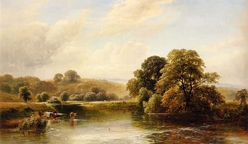 PMEFGJDPE Berühmte Gemälde Poster Kunstdrucke Porträts Wandkunst das Trent in der Nähe von Ingleby George Turner Leinwand Ölgemälde für Heimtextilien 60x90cm PMEFGJDPE Berühmte Gemälde Poster Kunstdrucke Porträts Wandkunst das Trent in der Nähe von Ingleby George Turner Leinwand Ölgemälde für Heimtextilien 60x90cm von PMEFGJDPE