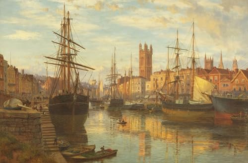 PMEFGJDPE Berühmte Gemälde Poster Kunstdrucke Porträts Wandkunst der Floating Harbour Bristol von Charles Parsons Knight Leinwand Ölgemälde für Heimtextilien 60x90cm von PMEFGJDPE
