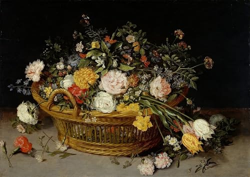 PMEFGJDPE Berühmte Gemälde Poster Kunstdrucke Porträts Wandkunst ein Blumenkorb von Jan Brueghel dem Jüngeren Leinwand Ölgemälde für Heimtextilien 60x90cm PMEFGJDPE Berühmte Gemälde Poster Kunstdrucke Porträts Wandkunst ein Blumenkorb von Jan Brueghel dem Jüngeren Leinwand Ölgemälde für Heimtextilien 60x90cm von PMEFGJDPE