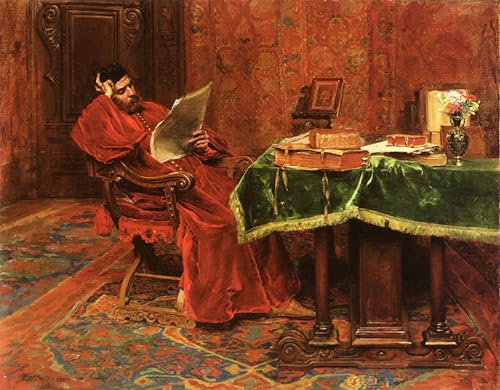 PMEFGJDPE Berühmte Gemälde Poster Wandbilder Gemalde Kunst Poster Eine Philosophie Von Jean-louis Ernest Meissonier Vintage Leinwandkunst für Schlafzimmer Home Decor 60x90cm von PMEFGJDPE
