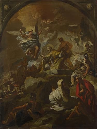 PMEFGJDPE Berühmte Gemälde Poster Wandbilder Gemalde Kunst Poster das Martyrium des Heiligen Januarius von berühmten Künstlern Vintage Leinwandkunst für Schlafzimmer Home Decor 60x90cm von PMEFGJDPE