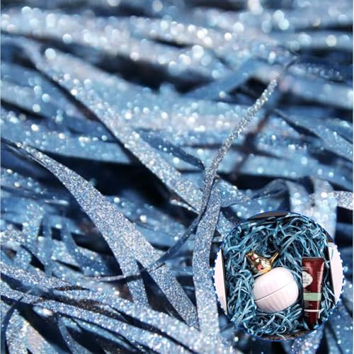 200g Füllmaterial Geschenkbox,Verpackungsmaterial Füllmaterial Geschenkbox,Dekorative Bast-Krepppapier für Geschenkkörbe, Funkelnde Himmelblaue Farbe - Perfektes Korb für Geschenke-Füllmaterial 200g Füllmaterial Geschenkbox,Verpackungsmaterial Füllmaterial Geschenkbox,Dekorative Bast-Krepppapier für Geschenkkörbe, Funkelnde Himmelblaue Farbe - Perfektes Korb für Geschenke-Füllmaterial von PMELCXD