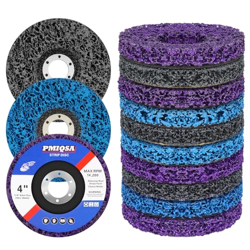 PMIQSA 10 Stück CSD Scheibe Schleifscheiben 100mm, Reinigungsscheibe Grobschleifscheiben Für Rostentfernung Metall, Ntfernen Sie Farbe, Beton Stein 4x Lila + 3x Blau + 3x Schwarz PMIQSA 10 Stück CSD Scheibe Schleifscheiben 100mm, Reinigungsscheibe Grobschleifscheiben Für Rostentfernung Metall, Ntfernen Sie Farbe, Beton Stein 4x Lila + 3x Blau + 3x Schwarz von PMIQSA