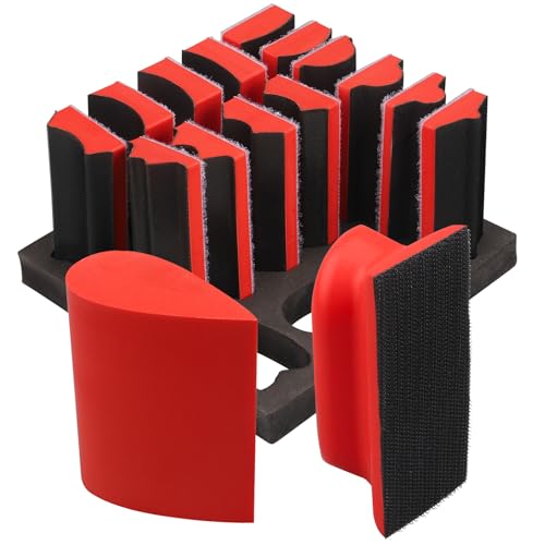 PMIQSA 16 Stück Handschleifblock Set, Schleifklotz Klettverschluss Austauschbare Verschiedene Formen Schleifblock für Holzarbeiten Automobil Metallfarbe Sanding Blocks Rot PMIQSA 16 Stück Handschleifblock Set, Schleifklotz Klettverschluss Austauschbare Verschiedene Formen Schleifblock für Holzarbeiten Automobil Metallfarbe Sanding Blocks Rot von PMIQSA