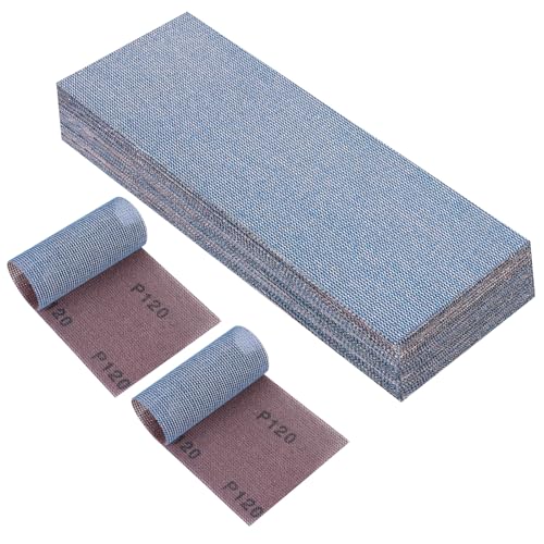 PMIQSA 25 Stück Netz Schleifstreifen 80x230mm Klett, Profi-Keramik Schleifgitter, Schleifpapiere Körnung 120, Für Handschleifer Schwingschleifer und Handschleifblock von PMIQSA