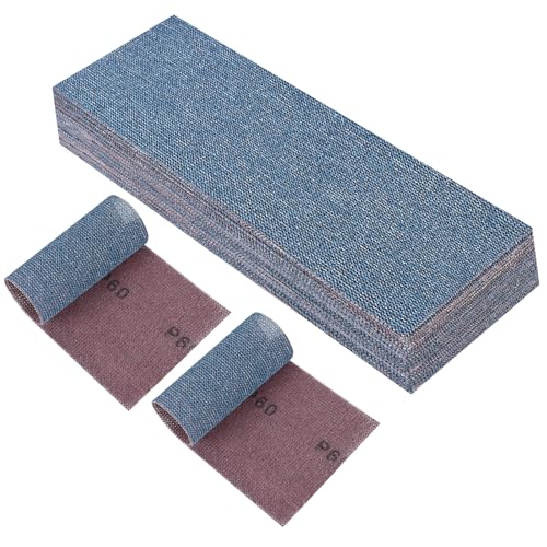 PMIQSA 25 Stück Netz Schleifstreifen 80x230mm Klett, Profi-Keramik Schleifgitter, Schleifpapiere Körnung 60, Für Handschleifer Schwingschleifer und Handschleifblock von PMIQSA