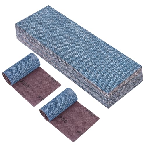 PMIQSA 25 Stück Netz Schleifstreifen 80x230mm Klett, Profi-Keramik Schleifgitter, Schleifpapiere Körnung 80, Für Handschleifer Schwingschleifer und Handschleifblock von PMIQSA