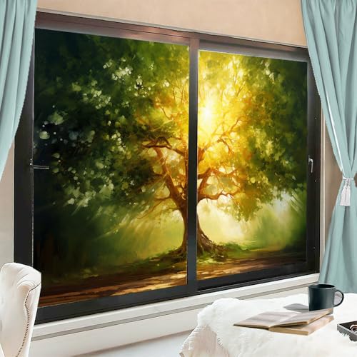 Vintage Tree Window Privacy Film, Wild Modern Plants Nature Sunshine Frosted Window Film Static Cling Window Glass Covering for Home Office 70x120cm X 2Pcs Vintage Tree Window Privacy Film, Wild Modern Plants Nature Sunshine Frosted Window Film Static Cling Window Glass Covering for Home Office 70x120cm X 2Pcs von PMLBAOUS