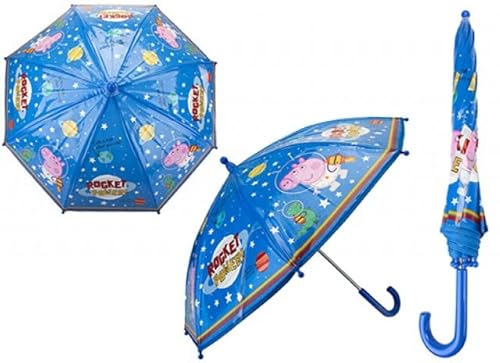 PMS 300351 Peppa Pig Kinder-Regenschirm | George im Astronauten-Outfit Design | 54 cm | 1 Stück Zubehör, Blau von PMS