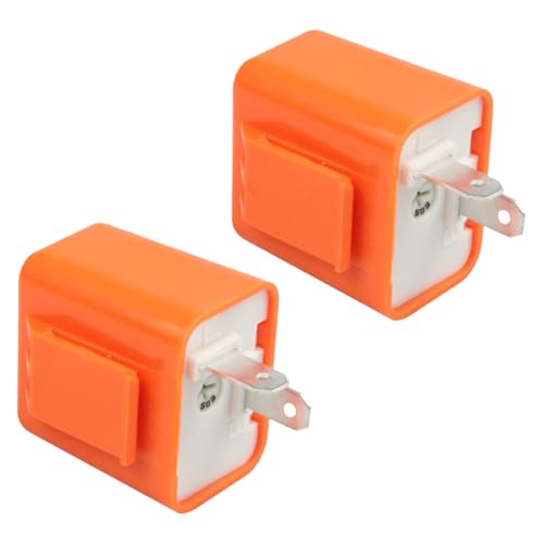 Universal-LED-Blinkrelais, 12 V, einstellbare Blinkgeschwindigkeit für Motorrad-Blinker, 2-polig, 2 Stück von PMTFUMY