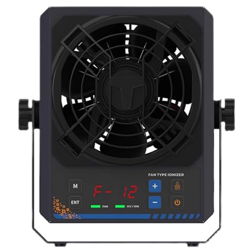 Ionisierendes Luftgebläse, Ionisator, statischer Eliminator, Staubentfernungsventilator mit 2 Arten von Netzabdeckungen, 12 Gänge, Geschwindigkeit einstellbar und max. Luftvolumen 180 CFM, 6 von PMYIEXILA