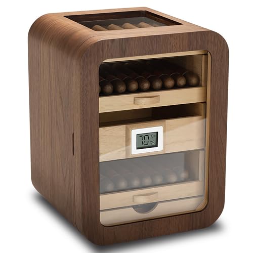 Zigarren Humidor Schrank für Männer, Elektronischer Humidor Schrank Luftbefeuchter und Thermometer mit Hygrometer, 110 Zigarren Kapazität & 360° Luftzirkulation, für Bar, Zuhause, Party von PMYIEXILA