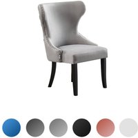 Einzelner Esszimmerstuhl Mayfair LUX aus Samt mit Holzbeinen – Esszimmerstuhl – Polsterstuhl – moderner Esszimmerstuhl – Grau Einzelner Esszimmerstuhl Mayfair LUX aus Samt mit Holzbeinen – Esszimmerstuhl – Polsterstuhl – moderner Esszimmerstuhl – Grau von PN HOME