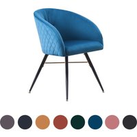 Einzelner Vittorio LUX-Esszimmerstuhl aus Samt mit Metallbeinen – Esszimmerstuhl – Polsterstuhl – moderner Esszimmerstuhl – Blau Einzelner Vittorio LUX-Esszimmerstuhl aus Samt mit Metallbeinen – Esszimmerstuhl – Polsterstuhl – moderner Esszimmerstuhl – Blau von PN HOME