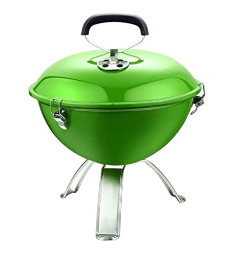 PNAJFUEL Bbq-Grill Tragbarer Holzkohlegrill Edelstahl Rund Outdoor-Grill Bbq-Grill Emaille-Herd/Grün von PNAJFUEL