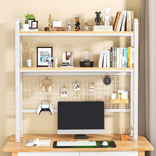 PNAJFUEL Desktop-Bücherregal, 2-Stufiges Und 3-Stufiges Desktop-Bücherregal-Organizer, Computer-Desktop-Bücherregal, Mehrzweck-Schreibtischregal Für Schlafsäle/White/3-Tier 55Cm(21.6In) von PNAJFUEL