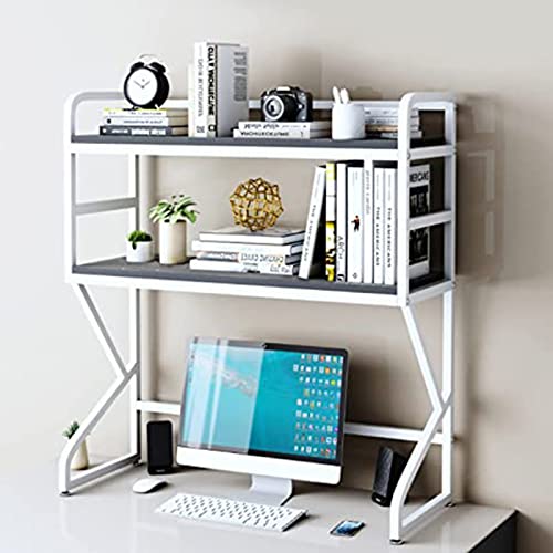 PNAJFUEL Desktop-Bücherregal, Desktop-Aufbewahrungsorganisator, Ausstellungsregal, Bücherregal, Büro-Schreibtisch-Bücherregal, 2-Stufiger Desktop-Organizer, Büro-Aufbewahrungsregal/White/75X25X95Cm von PNAJFUEL