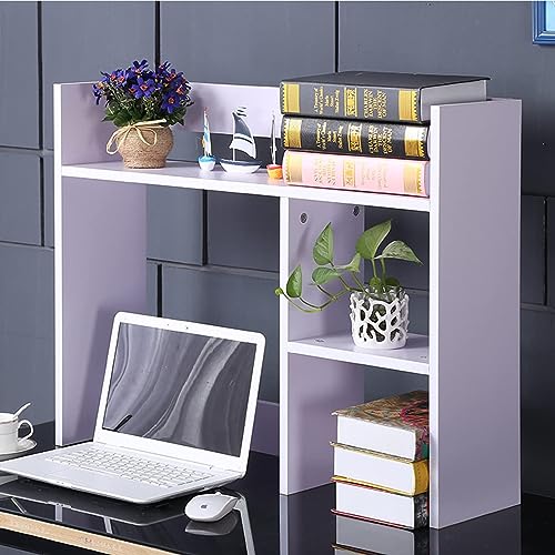 PNAJFUEL Desktop-Bücherregal, Kleines Desktop-Bücherregal, Büro-Aufbewahrungsregal, Schreibtisch-Desktop-Aufbewahrungsregal Aus Massivem Holz/White/60X20X60Cm von PNAJFUEL