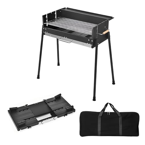 PNAJFUEL Holzkohlegrill Kleiner Grill, Klappbares Grillset, Leicht Zu Transportieren/One Color/With Handb von PNAJFUEL