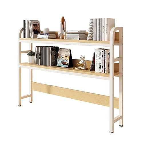 PNAJFUEL Schreibtisch-Organizer, Schreibtisch-Bücherregal-Aufbewahrungsorganizer, Büro-Schreibtisch-Bücherregal, Holz/Metall, Multifunktionales Freistehendes Aufbewahrungsregal/White/115X20X99Cm von PNAJFUEL