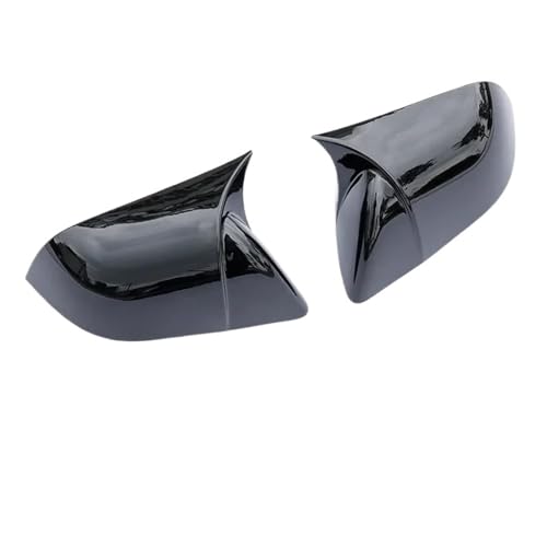 PNESHGTT Rückspiegelschutzabdeckung Kompatibel mit Tesla Model Y 2024 2023 ABS-Kohlefasermuster Hornform Rückspiegelmodifiziertes Zubehör(Glossy Black) von PNESHGTT