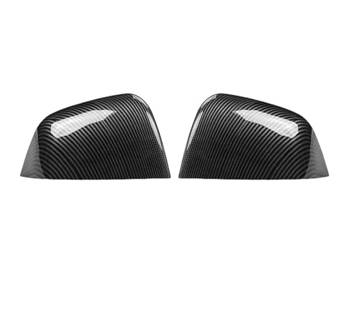 PNESHGTT Seitentürspiegelabdeckung mit Karbonfasermuster, kompatibel mit Tesla Model 3 Y 2022 2021, ABS-Material, Türseiten-Kuhhorn-Rückspiegelabdeckung(3 Light Carbon Fiber) von PNESHGTT