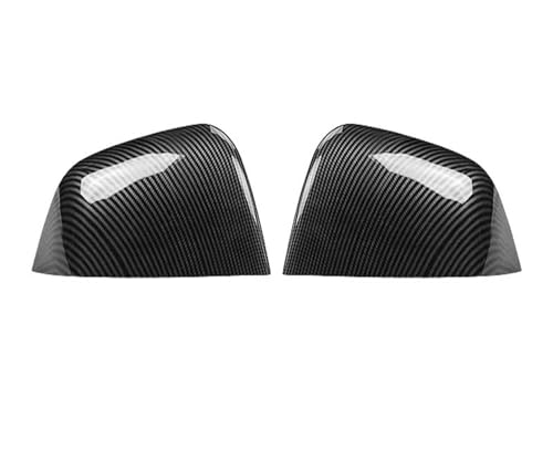 PNESHGTT Seitentürspiegelabdeckung mit Karbonfasermuster, kompatibel mit Tesla Model 3 Y 2022 2021, ABS-Material, Türseiten-Kuhhorn-Rückspiegelabdeckung(Y Light Carbon Fiber) von PNESHGTT