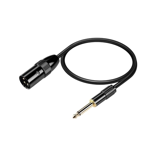 PNGKNYOCN 1/4 TS zu XLR Kabel,0.5M 1/4 Zoll (6.35mm) Mono Stecker zu XLR 3 Pin Stecker unsymmetrisch Mikrofonkabel (1/4 inch TS, 0.5M) von PNGKNYOCN