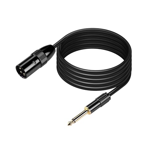 PNGKNYOCN 1/4 TS zu XLR Kabel,2M 1/4 Zoll (6.35mm) Mono Stecker zu XLR 3 Pin Stecker unsymmetrisch Mikrofonkabel (1/4 inch TS, 2M) von PNGKNYOCN
