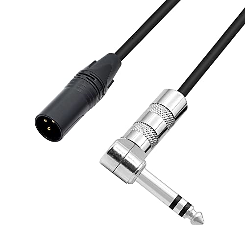 PNGKNYOCN 1/4 auf XLR-Kabel, 90 Grad rechtwinklig, 6,35 mm TRS-Stecker auf XLR-Stecker, Audio-Stereo-Mikrofon-Kabel für Lautsprecher, Bühne, DJ und mehr (50 cm) von PNGKNYOCN