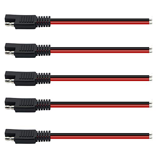 PNGKNYOCN 12V SAE Steckerkabel.14AWG 15cm SAE 2 Pin Einzelstecker Schnellkupplungsstecker SAE Auto Verlängerungskabel für Motorräder, Autos, Traktoren (5er Pack) von PNGKNYOCN