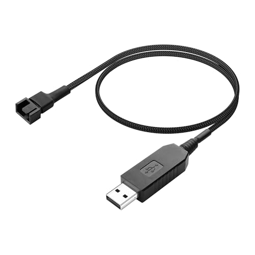 PNGKNYOCN 12V USB auf 4PIN Lüfter Step-Up Kabel, USB Stecker auf 3-Pin / 4-Pin PWM Lüfter geflochtenes Stromadapterkabel für PC Kühlungslüfter（0.5M） von PNGKNYOCN