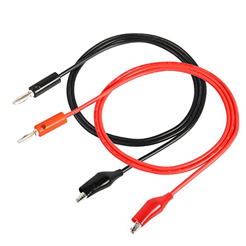 PNGKNYOCN 2 Stück 18 AWG 4 mm Bananenstecker auf Krokodilklemme, Messkabel-Set, 1 m, Rot und Schwarz von PNGKNYOCN