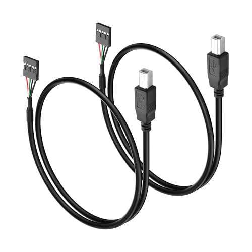 PNGKNYOCN 5 Pin Motherboard Header zu USB Typ B Kabel, 2 Pack 5 Pin Motherboard Female zu USB Typ B Male Dupont Kabel（50CM/1.6FT） von PNGKNYOCN