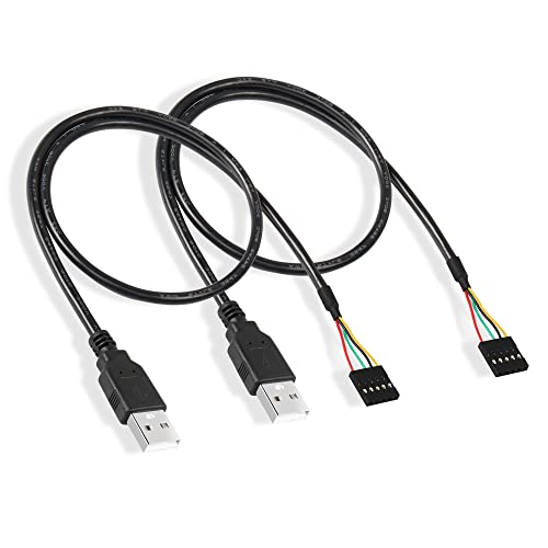 PNGKNYOCN Motherboard zu USB 5-poliges Adapterkabel, 2 Stück, USB 2.0 Typ A Stecker auf Dupont 5-polige Buchse für Motherboard (50 cm) von PNGKNYOCN