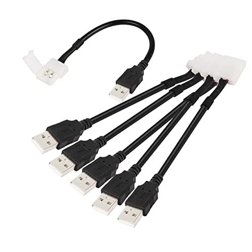 PNGKNYOCN 8 mm USB-LED-Lichtstreifen-Stecker, USB auf 2-polig, 8 mm breit, lötfreie Lichtleiste, Clip für 3528 5050 LED-Lichtstreifen, 6 Stück von PNGKNYOCN