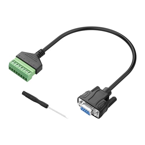 PNGKNYOCN DB9 RS232 Buchse zu 8 Pin Schraube Lötfreie Klemme Verlängerungskabel für erweiterte Nutzung von Computer-Hosts oder Display-Geräte über Netzwerk-Kabel (0.3M) (Female) von PNGKNYOCN