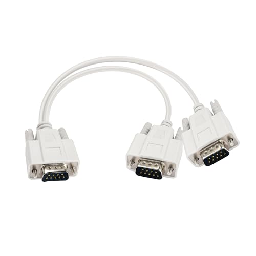 PNGKNYOCN DB9 Y Splitter Kabel DB9 9 Pin 1 Stecker auf 2 Stecker Rs232 Serieller Splitter Adapter Straight-Through Kabel für den Anschluss verschiedener serieller Schnittstellengeräte 30cm von PNGKNYOCN