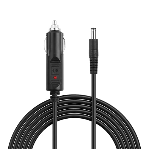PNGKNYOCN DC5.5x2.1mm Stecker auf 12V Auto Zigarettenanzünder Stecker 18AWG Kabel mit LED, für Autos, LKWs, Busse (10 FT) von PNGKNYOCN