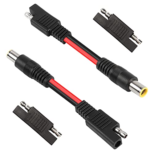 PNGKNYOCN SAE auf DC 8 mm kurzes Kabel 10 cm 14 AWG SAE-Solarstecker auf DC 8 mm Stecker Stromkabel für Solargenerator tragbares Solarpanel (2er-Pack) von PNGKNYOCN
