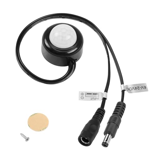 PNGKNYOCN Schalter für PIR-Bewegungssensor, DC 6 V-24 V, 5 A, PIR, Infrarot-Bewegungsmelder für den menschlichen Körper, verstellbarer Lichtsensor für LED-Streifen von PNGKNYOCN