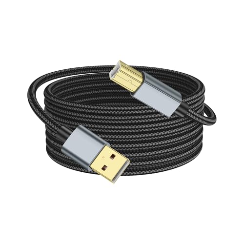 PNGKNYOCN USB-auf-USB-B-Druckerkabel, Hochgeschwindigkeits-USB-2.0-Typ-A-Stecker-auf-USB-Typ-B-Stecker-Druckerkabel für MIDI-Keyboard, DJ-Controller, Scanner und mehr（3M/9.8FT） von PNGKNYOCN