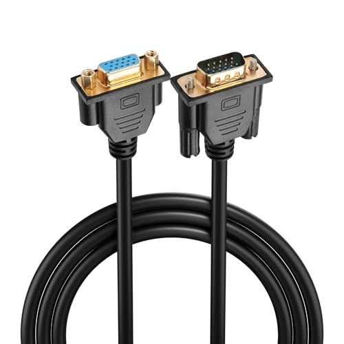 PNGKNYOCN VGA Verlängerungskabel, 15 pin 1080P Full HD VGA Stecker zu Buchse Monitor Video Kabel für Computer PC Monitor Laptop TV Projektor und mehr（1.5M） von PNGKNYOCN