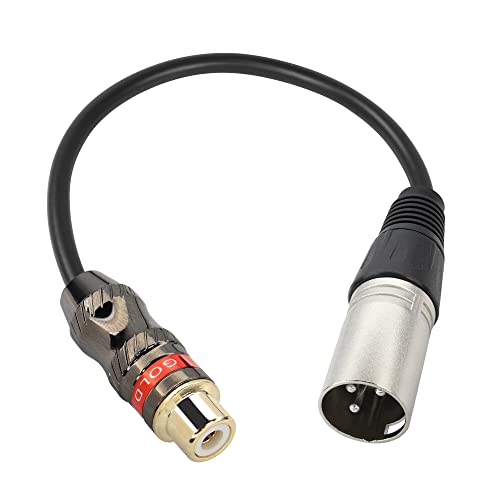 PNGKNYOCN XLR auf RCA kurzes Kabel, XLR-Stecker auf Cinch-Buchse, Geschlechtswechsler, Audiokabel für Verstärker, Mixer, Mikrofon (0,3 m) von PNGKNYOCN
