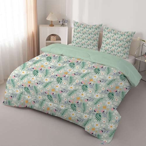 Blumen und Blätter Bettdecke 155x220 4 Jahreszeiten, Pflanzendrucke Bettdecke ohne Bezug, Bequeme und Weiche Ganzjahresdecke, Moderner Stil Waschbar Schlafdecke mit 2 Kissenbezüge 80x80 cm, A232 Blumen und Blätter Bettdecke 155x220 4 Jahreszeiten, Pflanzendrucke Bettdecke ohne Bezug, Bequeme und Weiche Ganzjahresdecke, Moderner Stil Waschbar Schlafdecke mit 2 Kissenbezüge 80x80 cm, A232 von PNHCL