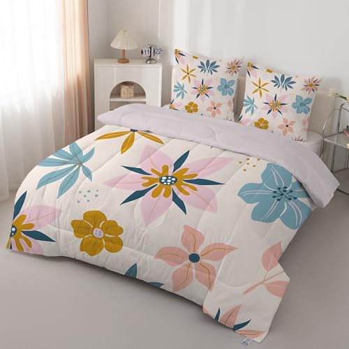 PNHCL Anlage Bettdecke 155x220 4 Jahreszeiten, Blumen Bettdecke ohne Bezug, Bequeme und Weiche Ganzjahresdecke, Moderner Stil Muster Waschbar Schlafdecke mit 2 Kissenbezüge 80x80 cm, A240 PNHCL Anlage Bettdecke 155x220 4 Jahreszeiten, Blumen Bettdecke ohne Bezug, Bequeme und Weiche Ganzjahresdecke, Moderner Stil Muster Waschbar Schlafdecke mit 2 Kissenbezüge 80x80 cm, A240 von PNHCL
