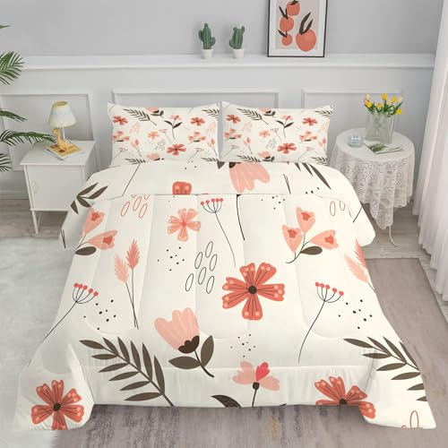 PNHCL Bettdecke 135x200 Rot Blumig 4 Jahreszeiten Bettdecken 135 x 200 Cremefarben Wende Steppdecke Bettdecke ohne Bezug Waschbar, Weiche Ganzjahresdecke mit 2 Kissenbezug 80x80 cm PNHCL Bettdecke 135x200 Rot Blumig 4 Jahreszeiten Bettdecken 135 x 200 Cremefarben Wende Steppdecke Bettdecke ohne Bezug Waschbar, Weiche Ganzjahresdecke mit 2 Kissenbezug 80x80 cm von PNHCL