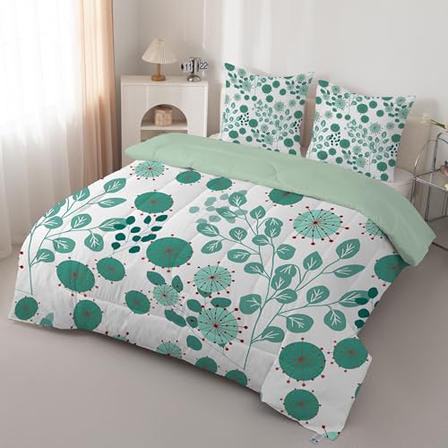 PNHCL Blumen Anlage Bettdecke 200x200cm, BlattDrucken Bettdecke ohne Bezug, Bequeme und Weiche Ganzjahresdecke, Moderner Stil Muster Waschbar Schlafdecke mit 2 Kissenbezüge 80x80 cm, A238 PNHCL Blumen Anlage Bettdecke 200x200cm, BlattDrucken Bettdecke ohne Bezug, Bequeme und Weiche Ganzjahresdecke, Moderner Stil Muster Waschbar Schlafdecke mit 2 Kissenbezüge 80x80 cm, A238 von PNHCL