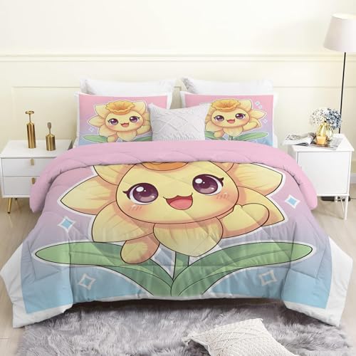 PNHCL Blumen Bettdecke 155x220 - Lustiger Cartoon Druck Bettdecke Ohne Bezug Nutzbar, Fantasie Steppdecke Quilt 4 Jahreszeiten für Teenager Jungen Mädchen Raumdekoration t-48 PNHCL Blumen Bettdecke 155x220 - Lustiger Cartoon Druck Bettdecke Ohne Bezug Nutzbar, Fantasie Steppdecke Quilt 4 Jahreszeiten für Teenager Jungen Mädchen Raumdekoration t-48 von PNHCL